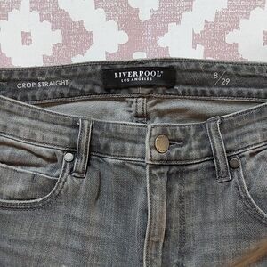 Liverpool LA Gray Crop Straight Jeans Size 8